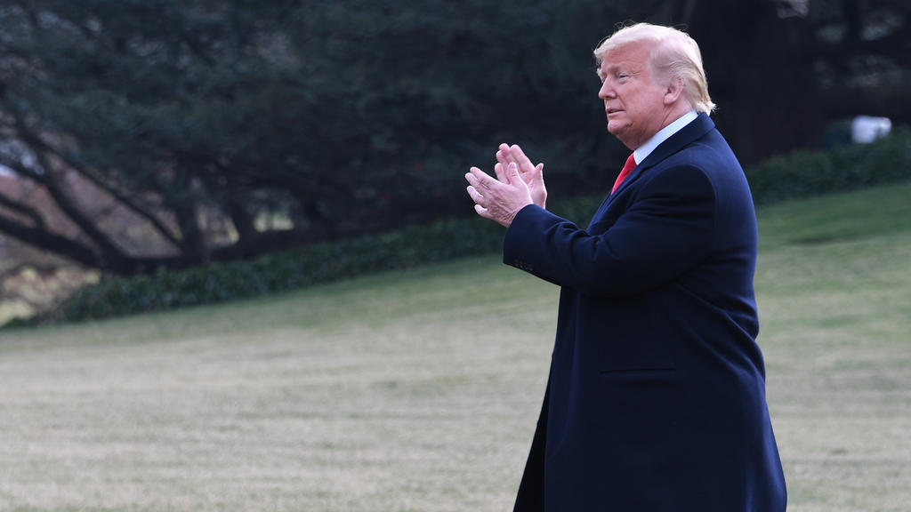 President Donald J Trump departs the White House for Miami Florida as the impeachment trial in the Senate continues. The media watch Marine One land on the South Lawn of The White House.photo: Christy Bowe- ImageCatcher News Credit Image: Christy Bow