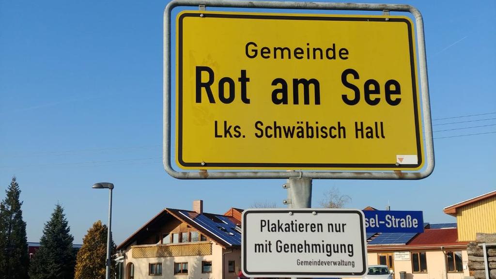 Ortsschild von Rot am See