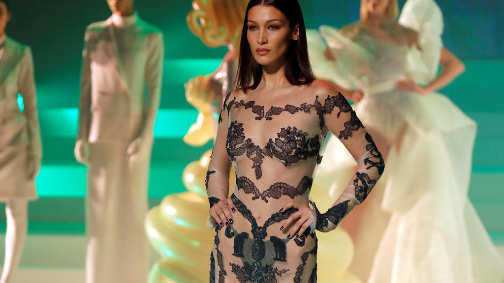 Model Bella Hadid presents a creation by designer Jean Paul Gaultier as part of his Haute Couture Spring/Summer 2020 collection show in Paris, France, January 22, 2020. Picture taken January 22, 2020. REUTERS/Charles Platiau