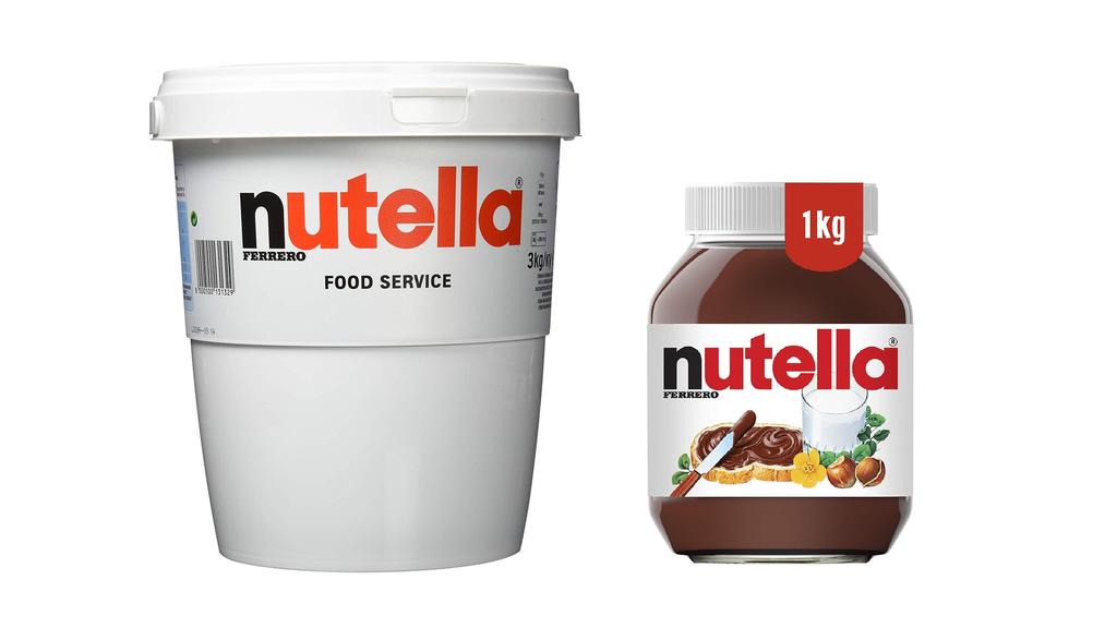Nutella in großen Größen.