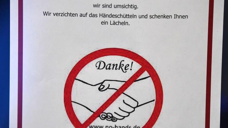 Hygiene-Hinweis im Thüringer Landtag