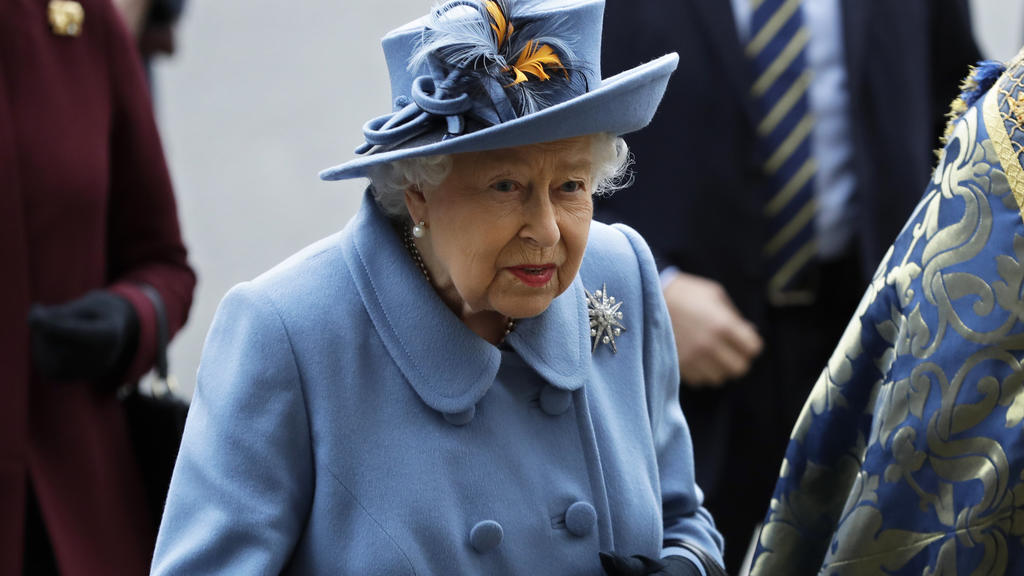 Britain's Queen Elizabeth II arrives to attend the annual Commonwealth Day service at Westminster Abbey in London, Monday, March 9, 2020. The annual service, organised by the Royal Commonwealth Society, is the largest annual inter-faith gathering in
