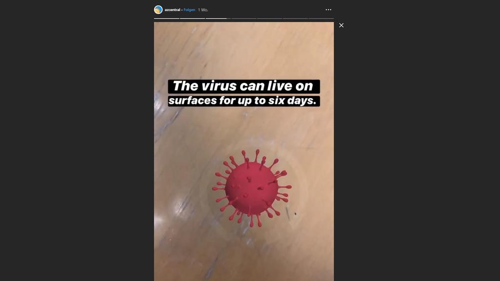 Coronavirus-Filter auf Instagram von azcentral