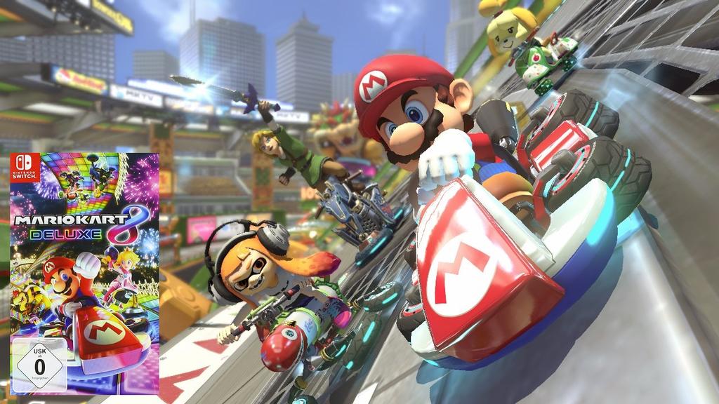 Mario Kart 8 Deluxe: Hier haben bis zu acht Spieler gleichzeitig Spaß.