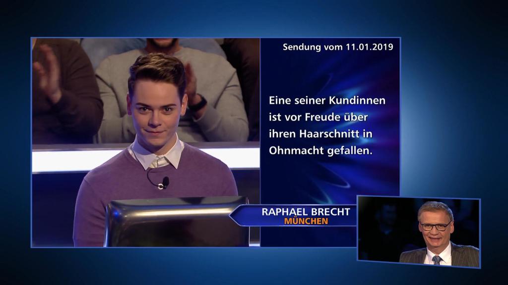 Lars Fumics heutiger Lebensgefährte Raphael Brecht nahm am 11.1.2019 als Kandidat bei "Wer wird Millionär?" teil.