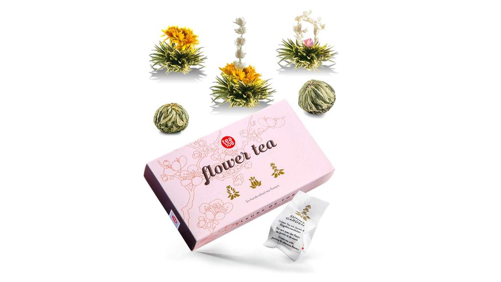 Teeblumen-Geschenkset.