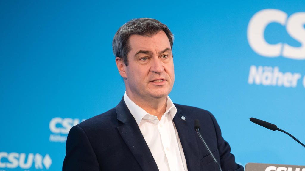 16.03.2020, Bayern, München: Markus Söder (CSU), Parteivorsitzender und Ministerpräsident von Bayern, spricht auf einer Pressekonferenz in der CSU-Zentrale zu den Ergebnissen der Kommunalwahl in Bayern. Foto: Matthias Balk/dpa +++ dpa-Bildfunk +++