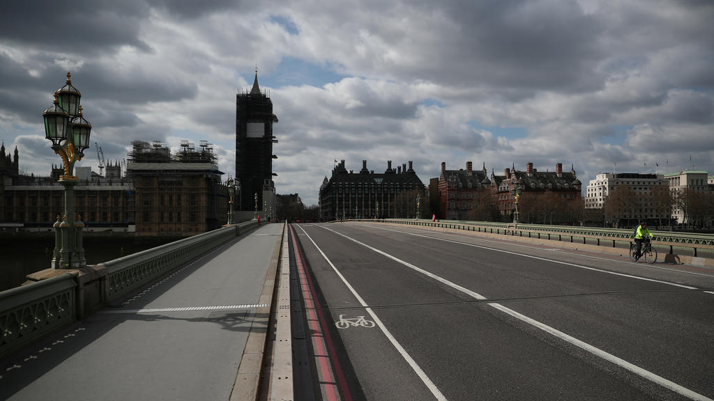 Menschenleere Straßen im Zentrum von London