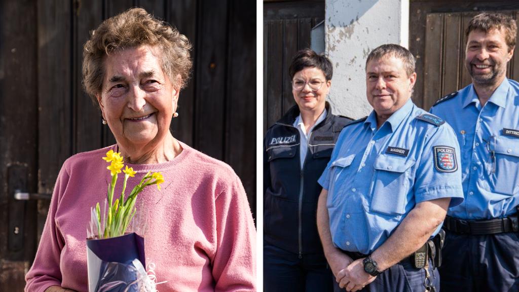 Seniorin und Polizei