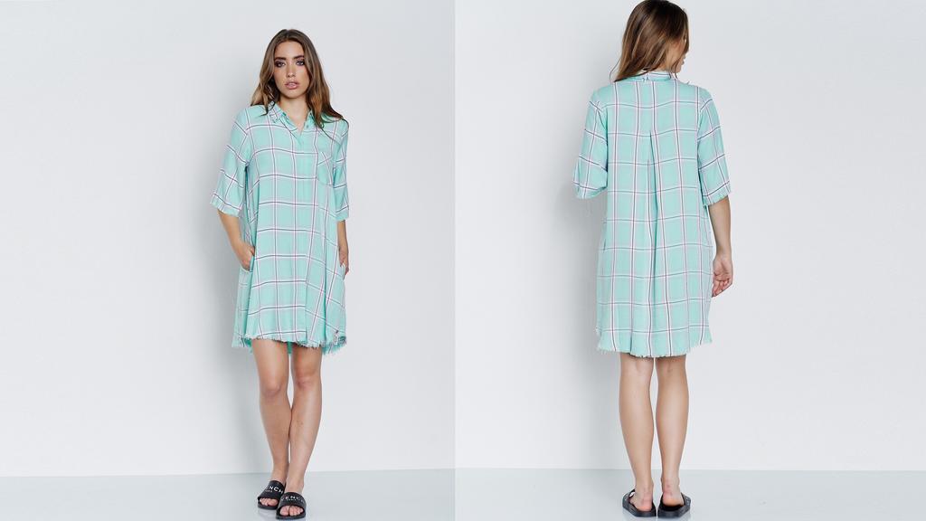 Cotton Candy: Hemdkleid mit weiter Passform