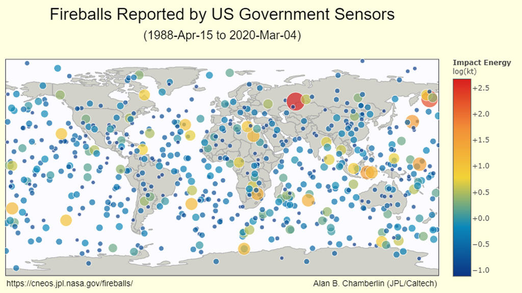 Surprisingly, meteorites hit Earth, as this map shows.