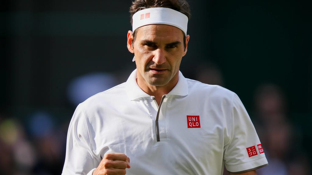 Roger Federer of Switzerland during the men s singles semi-final match of the Wimbledon Lawn Tennis Championships against Rafael Nadal of Spain at the All England Lawn Tennis and Croquet Club in London, England on July 12, 2019. PUBLICATIONxINxGERxS