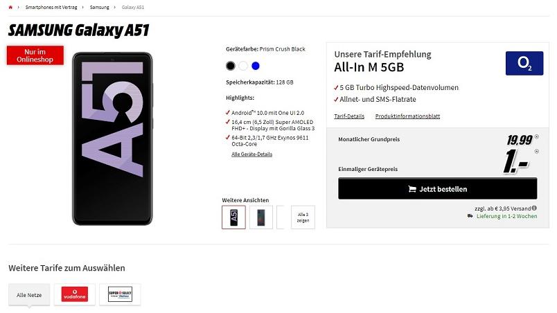 samsung galaxy a51 mediamarkt