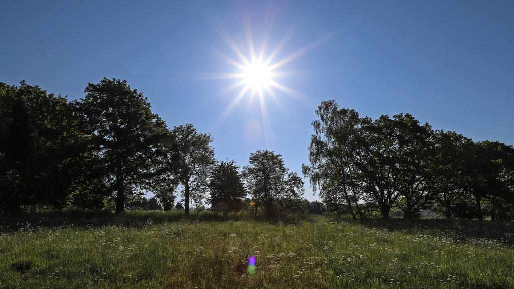 Traumwetter, ein wunderschoener Morgen bei warmen Temperaturen, die Sonne scheint vom wolkenlosen blauen Himmel Traumwetter im Siegerland am 21.05.2020 in Siegen/Deutschland. *** Dream weather, a beautiful morning with warm temperatures, the sun is