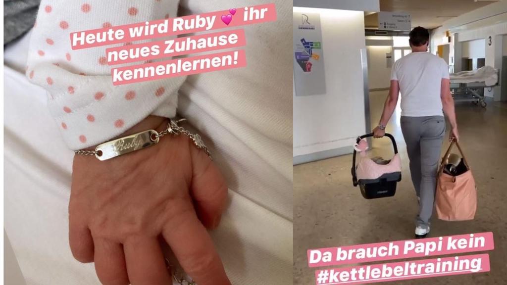 Auf Instagram berichtet Mocki, dass es für die frischgebackene Familie endlich nach Hause geht.