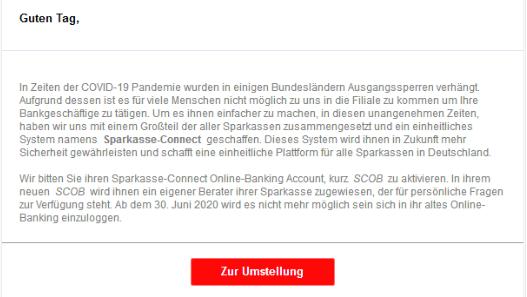 Phishing Mail Sparkasse-Connect