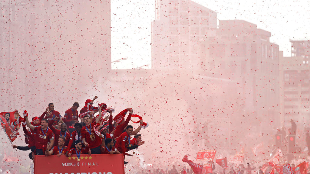 FILE PHOTO: ON THIS DAY -- June 2 June 2, 2019 SOCCER - Liverpool's team bus travels past fans during a parade in Liverpool, England following their 2-0 Champions League title-winning victory over English Premier League rivals Tottenham Hotspur
