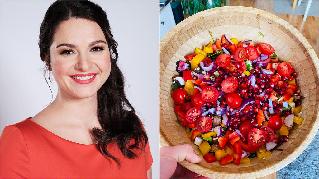 Antonia liebt einen frischen Sommer-Salat mit Granatapfel.