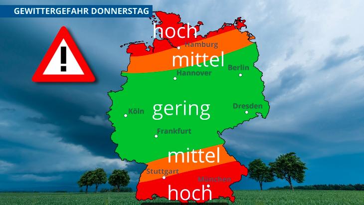 Hier sind die Gefahren am Donnerstag am größten
