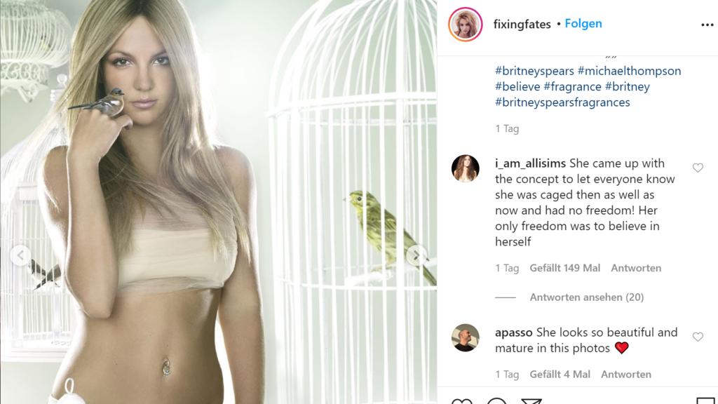 Britneys Cousine Alli Sims äußert sich in der Kommentarfunktion von Instagram mit ihrem Account i_am_allisims zu ihrer Cousine.