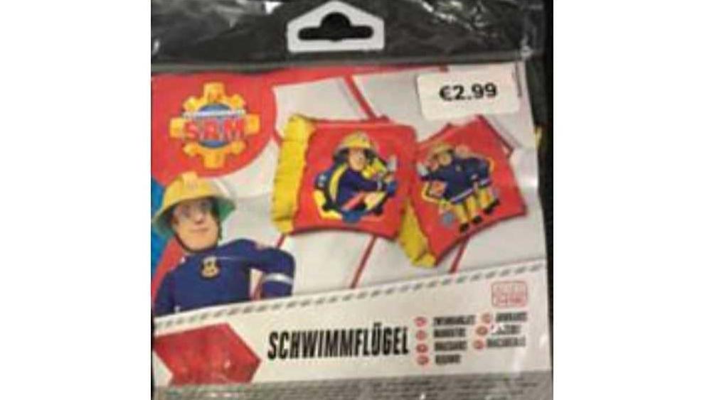 Um diese Schwimmflügel im "Feuerwehrmann-Sam"-Design geht es.