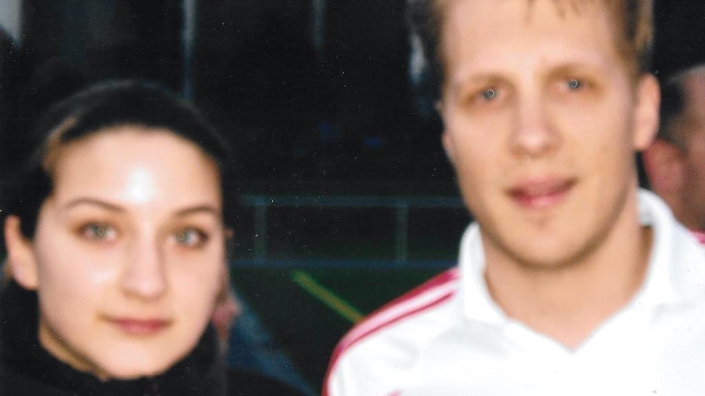 Ein ziemlich unscharfes Bild von Daria und Oliver Pocher.