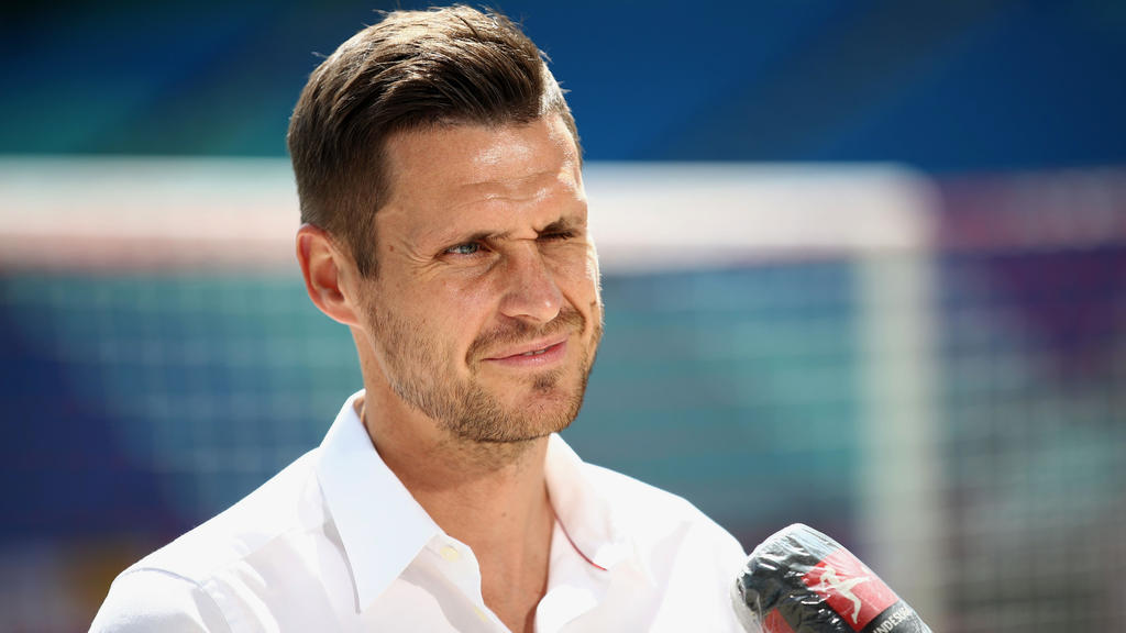LEIPZIG, GERMANY - JUNE 20: Head of the Licensing Player Department Sebastian Kehl of Borussia Dortmund is interviewed ahead the Bundesliga match between RB Leipzig and Borussia Dortmund at Red Bull Arena on June 20, 2020 in Leipzig, Germany. (Photo