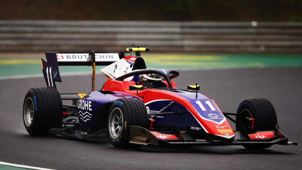 BUDAPEST, HUNGARY - JULY 19: David Beckmann of Germany and Trident (11) drives during race two of the Formula 3 Championship at Hungaroring on July 19, 2020 in Budapest, Hungary. (Photo by Bryn Lennon/Getty Images)