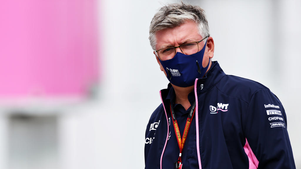 BUDAPEST, HUNGARY - JULY 18: Otmar Szafnauer, Team Principal and Chief Executive Officer of Racing Point walks in the Paddock before final practice for the F1 Grand Prix of Hungary at Hungaroring on July 18, 2020 in Budapest, Hungary. (Photo by Peter