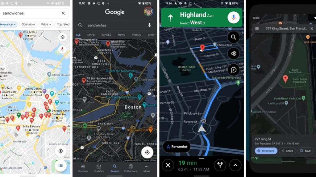 So soll der Dark Mode bei Google Maps aussehen.