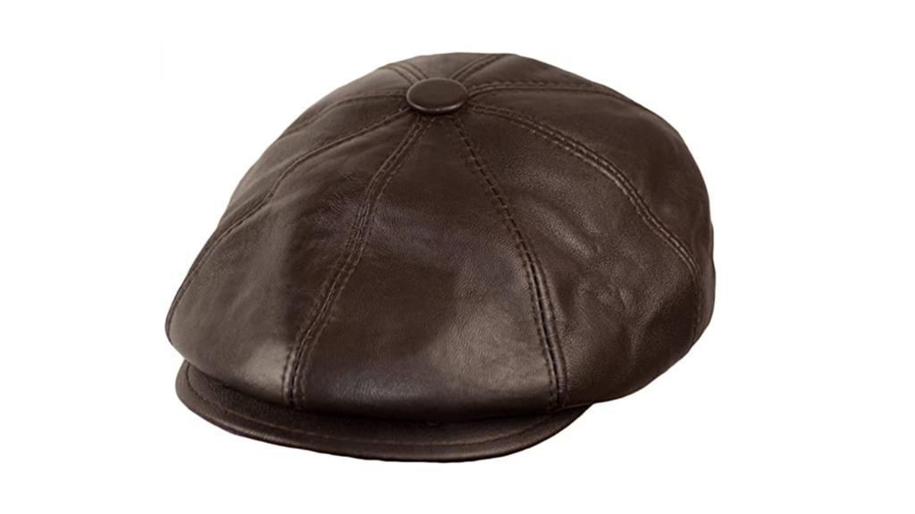 Ballonmütze aus Leder.