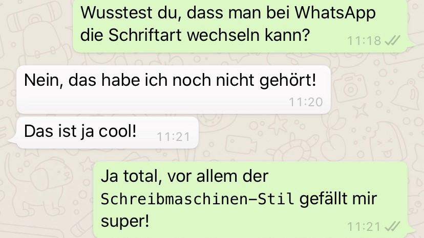 Schriftart Bei Whatsapp Andern So Konnen Sie Im Schreibmaschinen Stil Texten