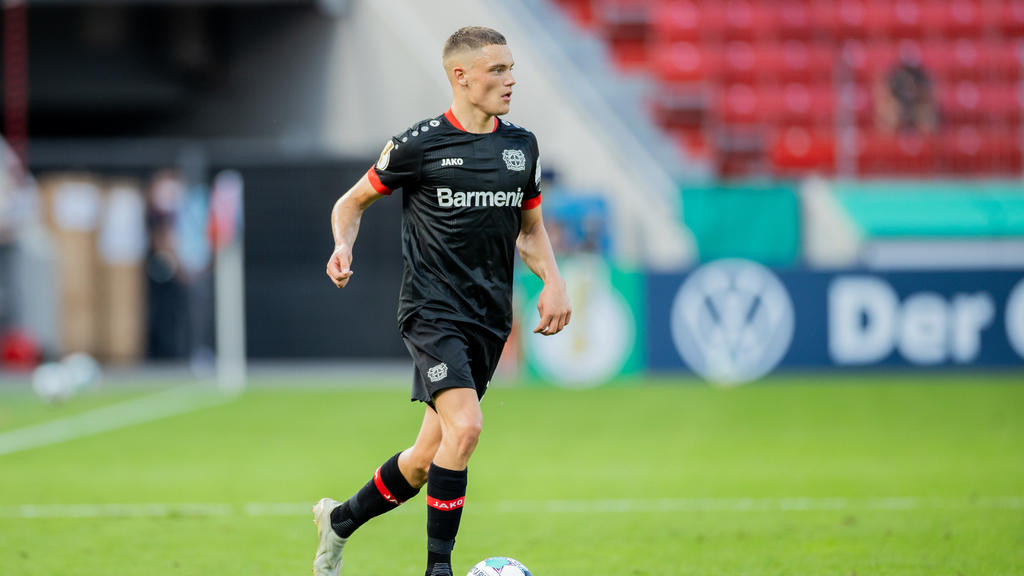 Nordrhein-Westfalen, Leverkusen: Fußball: DFB-Pokal, Eintracht-Norderstedt - Bayer Leverkusen, 1. Runde in der BayArena. Leverkusens Florian Wirtz am Ball. (zu dpa «Jung und plötzlich Stammspieler: Die Top-Talente der Liga» am 17