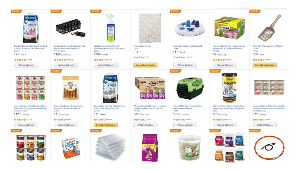 Tiernahrung und Haustierprodukte bei Amazon