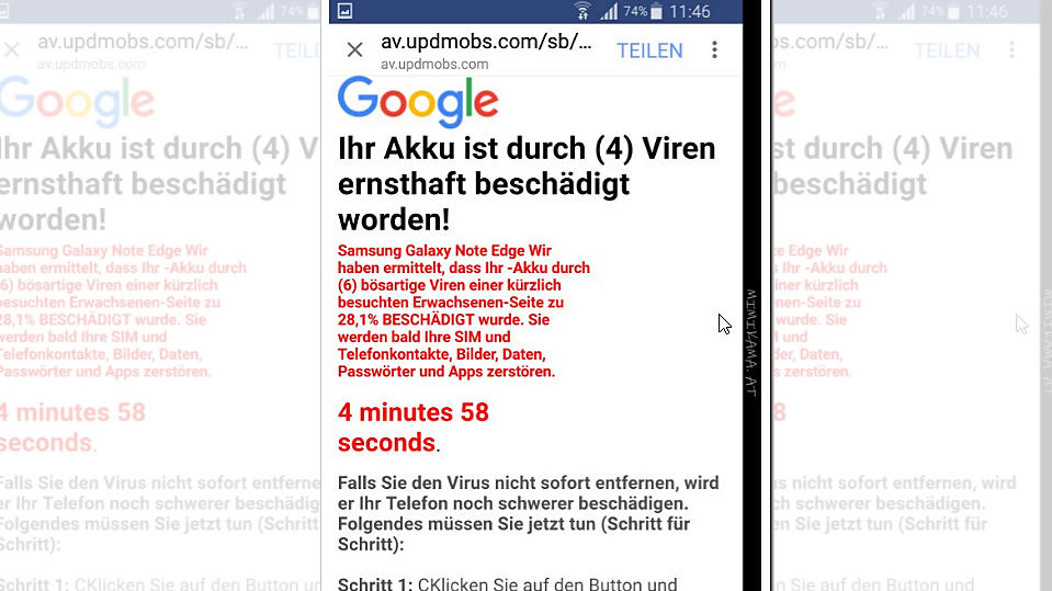 WhatsApp Warnung.