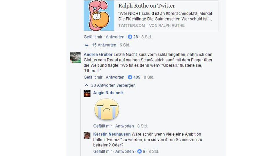 Facebook-Reaktionen