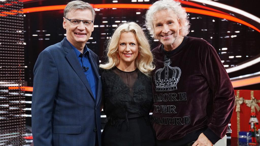 Das Trio von "Die 2 - Gottschalk & Jauch gegen ALLE": Günther Jauch, Barbara Schöneberger, Thomas Gottschalk (v. links)