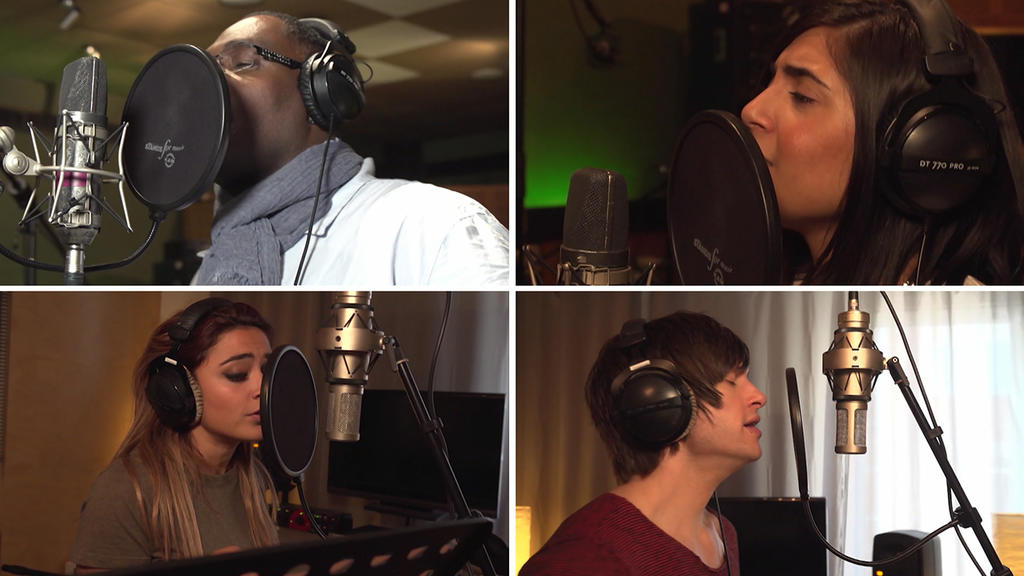 Die Finalisten bei DSDS 2017: Alphonso Williams, Duygu Goene, Maria Voskania und Alexander Jahnke