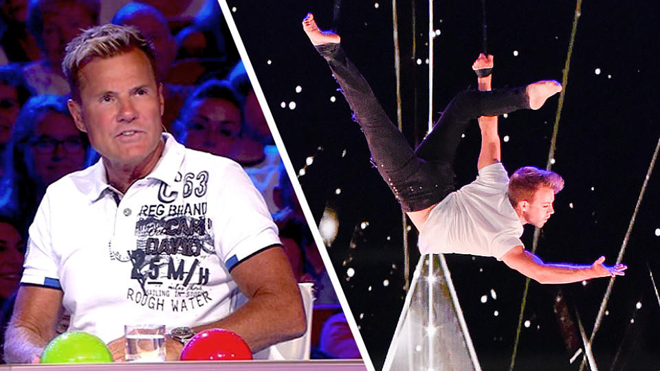 Das Supertalent 2017: Jason Brüggers Luftakrobatik-Nummer bringt ihm den Respekt der Jury ein.