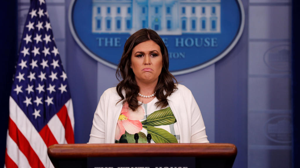 White House Press Secretary Sarah Huckabee Sanders at the White House in Washington, U.S. November 27, 2017. REUTERS/Jonathan Ernst