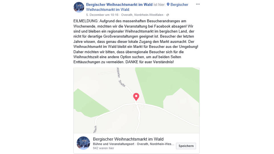 Am ersten Adventswochenende war der Overather Weihnachtsmartk schon völlig überlaufen.
