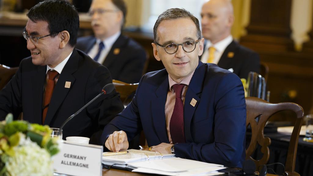Bundesaussenminister Heiko Maas, SPD, nimmt in Toronto am G7-Aussenministertreffen teil. Hier zu Beginn der ersten Arbeitssitzung. Toronto, 22.04.2018. Toronto Kanada *** Federal Foreign Minister Heiko Maas SPD attends G7 Foreign Ministers Meeting in