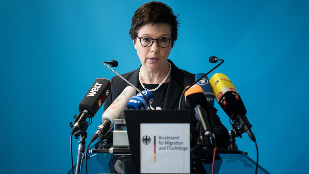 Jutta Cordt, Präsidentin des Bundesamts für Migration und Flüchtlinge (BAMF) bei einer Presskeonferenz